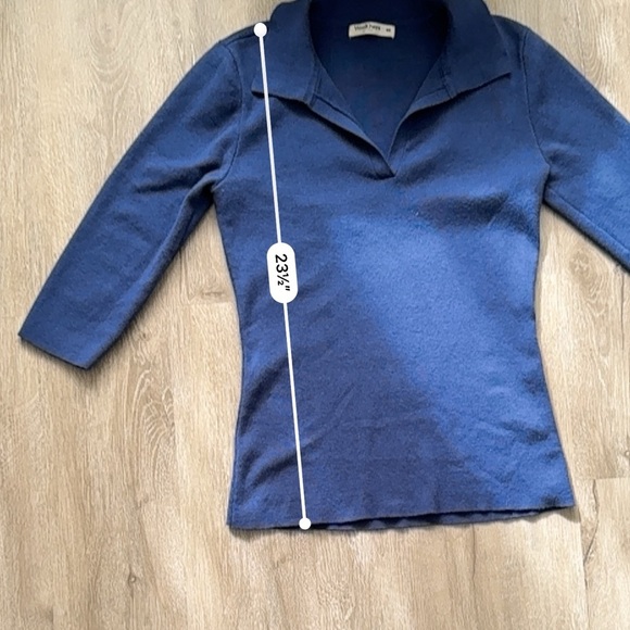WoolOvers Blue Polo Cashmere Blend Sweater - Picture 3 of 5